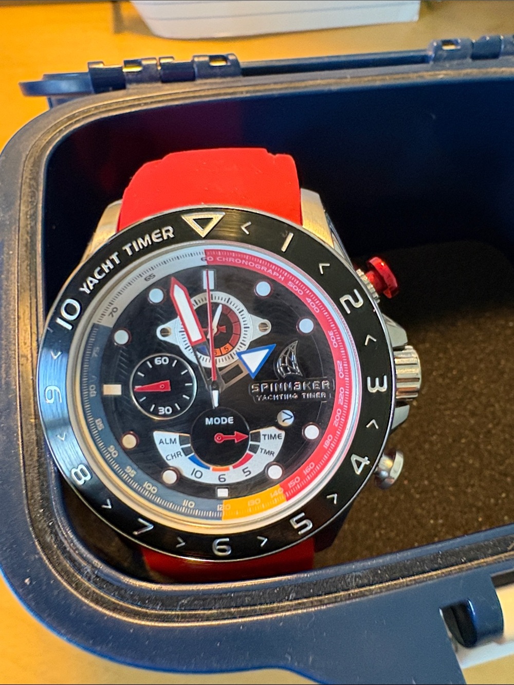 Spinnaker Amalfi Red Silicone Yacht Timer Watch